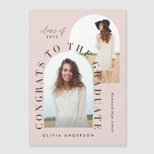 Moderner geometrischer Abschluss mit mehreren Foto Magnetkarte (Vorderseite)