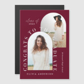 Moderner geometrischer Abschluss mit mehreren Foto Magnetkarte (Vorne/Hinten)