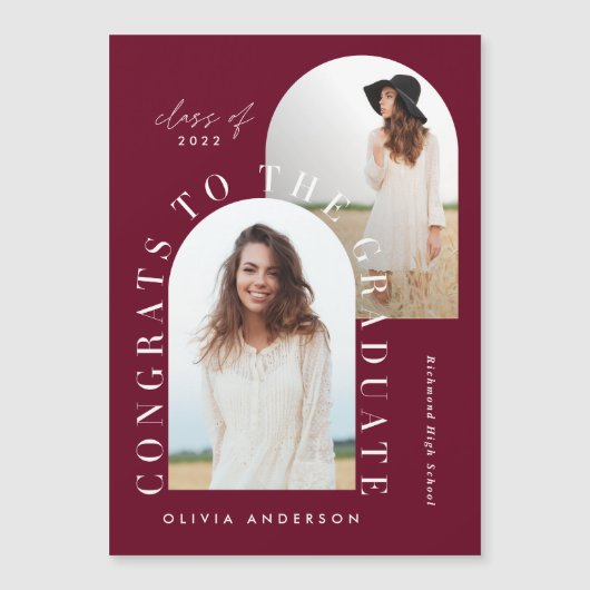 Moderner geometrischer Abschluss mit mehreren Foto Magnetkarte (Vorderseite)