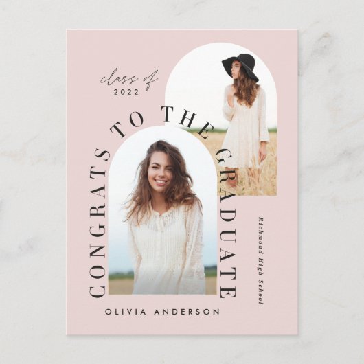 Moderner geometrischer Abschluss mit mehreren Foto Postkarte (Vorderseite)