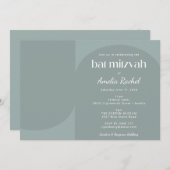Moderner geometrischer Arch Dusty Aquamarin Bat Mi Einladung (Vorne/Hinten)