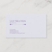 Moderner geometrischer Ätherischer Blumenlavender Visitenkarte (Rückseite)