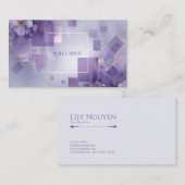 Moderner geometrischer Ätherischer Blumenlavender Visitenkarte (Vorne/Hinten)