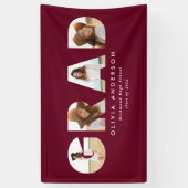 Moderner geometrischer bordeauxfarbener Multi-Foto Banner (Vertikal)