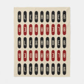 Moderner geometrischer Creme Schwarzer Individuell Fleecedecke (Vorderseite)