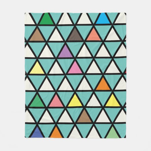 Moderner geometrischer Dreieck-Pop Fleecedecke (Vorderseite)