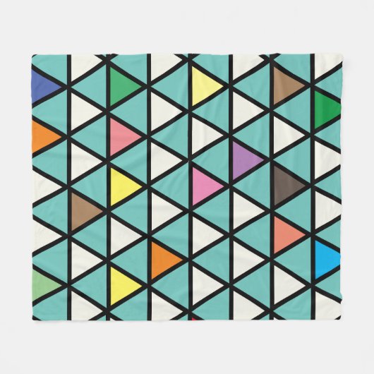 Moderner geometrischer Dreieck-Pop Fleecedecke (Vorderseite (Horizontal))