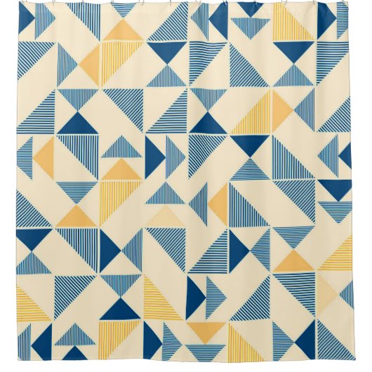 Moderner geometrischer Duschvorhang aus dem Mittel (Vorderseite)