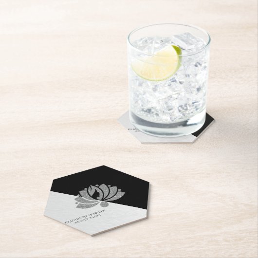 Moderner geometrischer, eleganter Silver Glitzer L Untersetzer (Vor Ort)