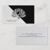 Moderner geometrischer, eleganter Silver Glitzer L Visitenkarte (Vorne/Hinten)