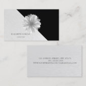 Moderner geometrischer, eleganter weißer Lotus Visitenkarte (Vorne/Hinten)