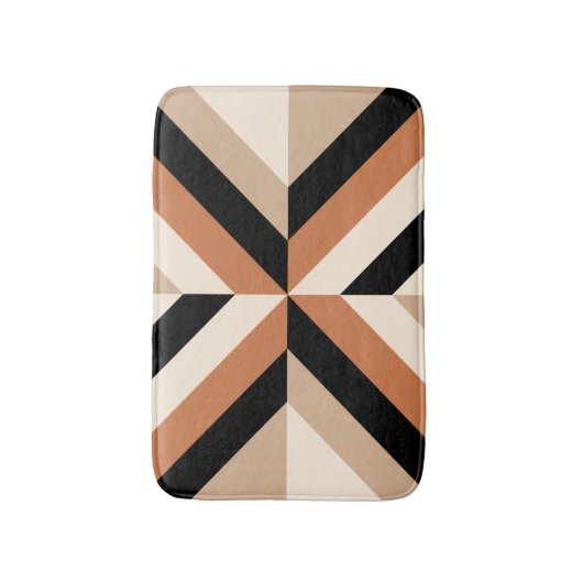 Moderner geometrischer Farbblock braun Badematte (Vorderseite Vertikal)