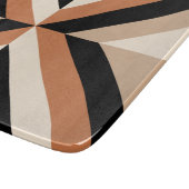 Moderner geometrischer Farbblock braun Schneidebrett (Ecke)