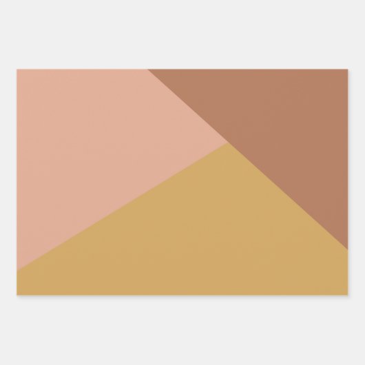Moderner geometrischer Farbblock Terracotta Mustar Geschenkpapier Set (Vorderseite 3)