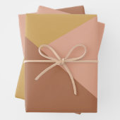 Moderner geometrischer Farbblock Terracotta Mustar Geschenkpapier Set (Beispiel)
