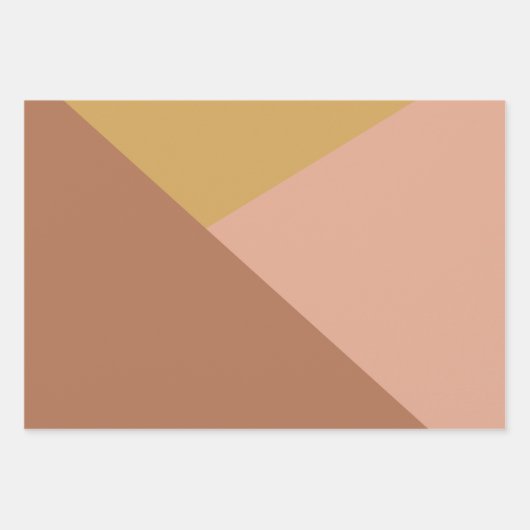 Moderner geometrischer Farbblock Terracotta Mustar Geschenkpapier Set (Vorderseite)