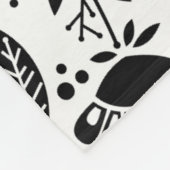 Moderner geometrischer Garten-Blumenschwarzweiss Fleecedecke (Ecke)