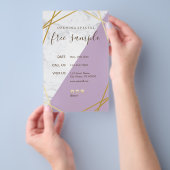 Moderner, geometrischer GoldmarmorLavendel 5.5x8.5 Flyer (Handgriff)