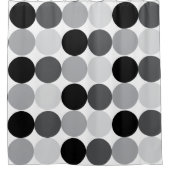 Moderner geometrischer grauer und weißer monochrom duschvorhang (Vorderseite)