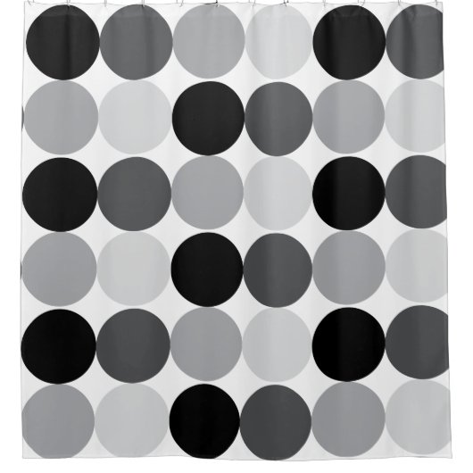 Moderner geometrischer grauer und weißer monochrom duschvorhang (Vorderseite)