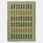 Moderner geometrischer, grünbrauner Individuelle N Decke (Vorderseite Vertikal)