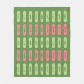Moderner geometrischer, grüner Individuelle Name Fleecedecke (Vorderseite)