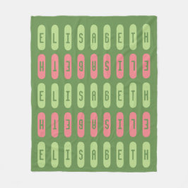 Moderner geometrischer, grüner Individuelle Name Fleecedecke