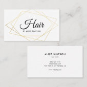 Moderner geometrischer Haar-Stylist Visitenkarte (Vorne/Hinten)