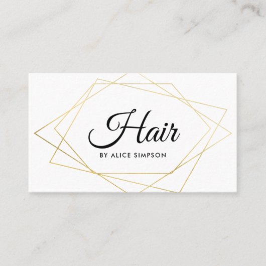 Moderner geometrischer Haar-Stylist Visitenkarte (Vorderseite)