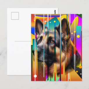 Moderner geometrischer Hund Postkarte