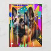 Moderner geometrischer Hund Postkarte (Vorderseite)