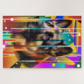 Moderner geometrischer Hund Puzzle (Horizontal)