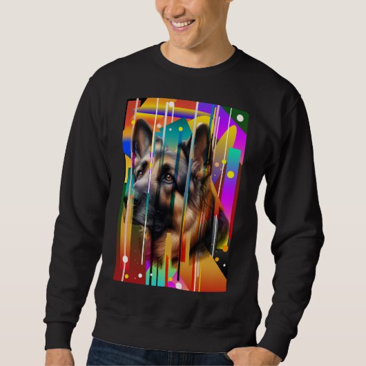 Moderner Geometrischer Hund Sweatshirt (Vorderseite)