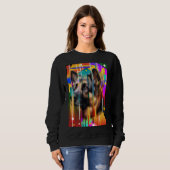 Moderner geometrischer Hund Sweatshirt (Vorne ganz)