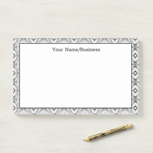 Moderner geometrischer Individuelle Name Post-it Klebezettel (Auf Schreibtisch)