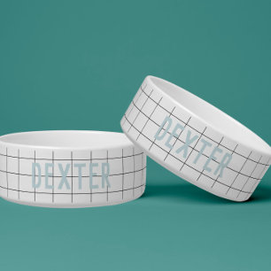 Moderner geometrischer Karo leicht Blau Napf