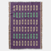 Moderner geometrischer Lila Creme-Grüner Individue Decke (Vorderseite Vertikal)