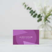 Moderner geometrischer, lila monochromer Zuhause-D Visitenkarte (Stehend Vorderseite)