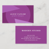 Moderner geometrischer, lila monochromer Zuhause-D Visitenkarte (Vorne/Hinten)