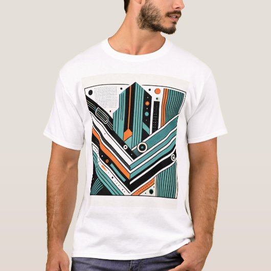 Moderner geometrischer MännerT - Shirt - kühl Abst (Vorderseite)