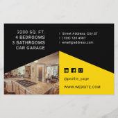 Moderner geometrischer, minimalistischer, schwarzg flyer (Hinten)