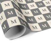 Moderner geometrischer monogramm Farbblock Geschenkpapier (Rolleneckpunkt)