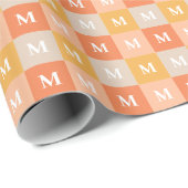 Moderner geometrischer monogramm Farbblock Geschenkpapier (Rolleneckpunkt)