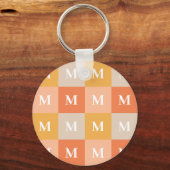 Moderner geometrischer monogramm Farbblock Schlüsselanhänger (Vorderseite)