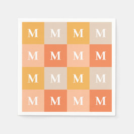 Moderner geometrischer monogramm Farbblock Serviette