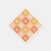 Moderner geometrischer monogramm Farbblock Serviette (Ecke)