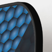 Moderner geometrischer Mustereisen-Blauer Individu Pickleball Schläger (Linke Seite)