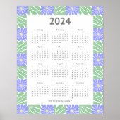 Moderner geometrischer Musterkalender 2024 Poster (Vorne)