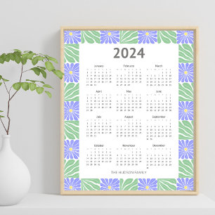 Moderner geometrischer Musterkalender 2024 Poster