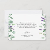 Moderner geometrischer Rahmen für Eukalyptus dank Dankeskarte (Rückseite)